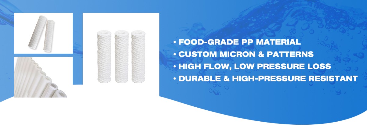 PP String Wound Sediment Filter 2.5″×10″ 5 Micron