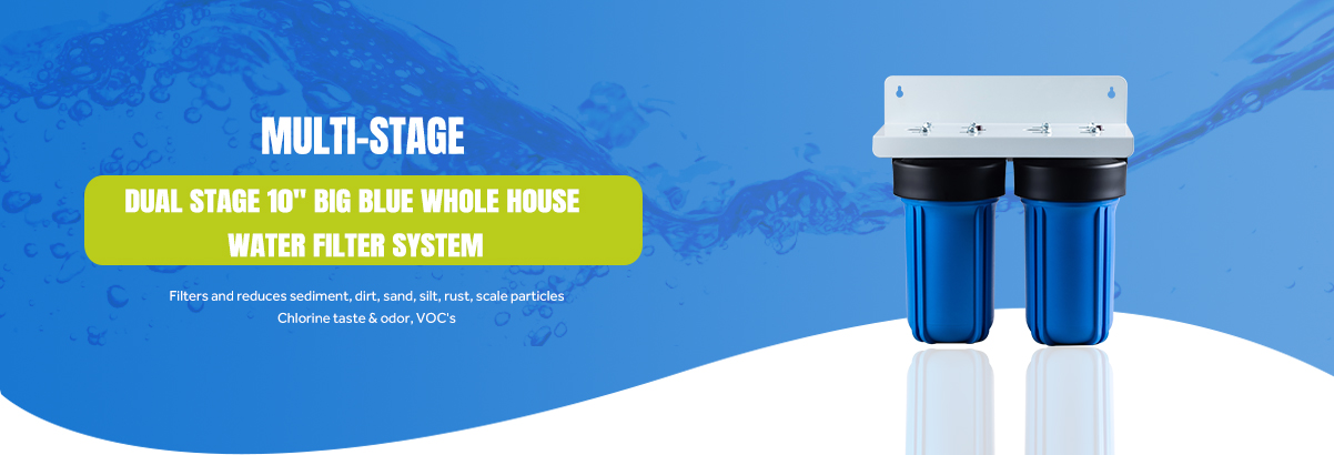 Dual Stage 10 Big Blue Whole House Water Filter System