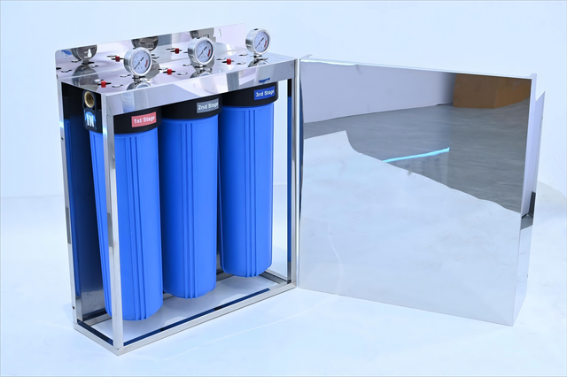 3-Stage Whole House Filter System for Well Water with Pressure Gauges And Steel Protection