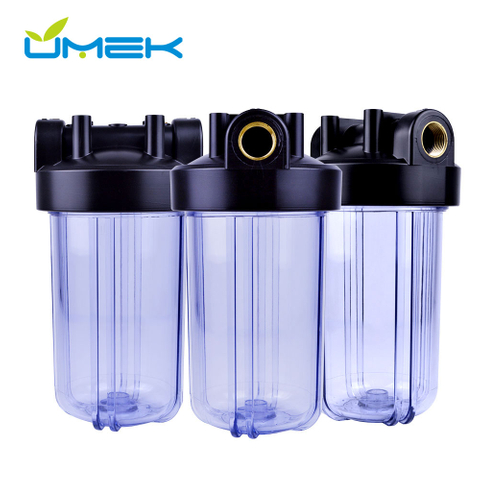 10 Inch Clear Big Blue Filter Housing, Whole House Water Filtration System with Visual Sediment Monitoring