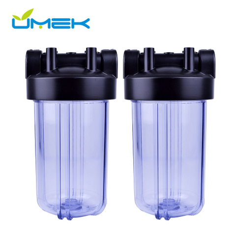 10 Inch Clear Big Blue Filter Housing, Whole House Water Filtration System with Visual Sediment Monitoring