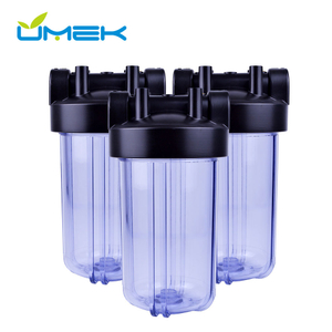 10 Inch Clear Big Blue Filter Housing, Whole House Water Filtration System with Visual Sediment Monitoring