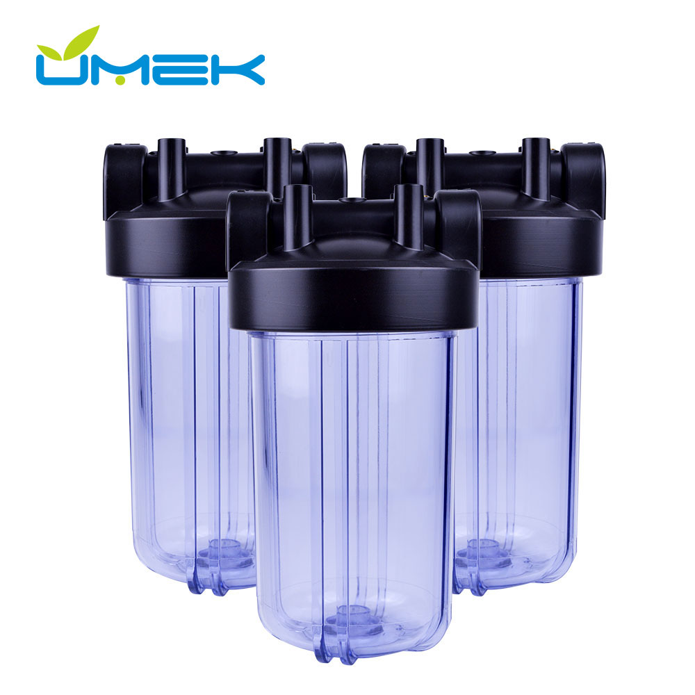 10 Inch Clear Big Blue Filter Housing, Whole House Water Filtration System with Visual Sediment Monitoring