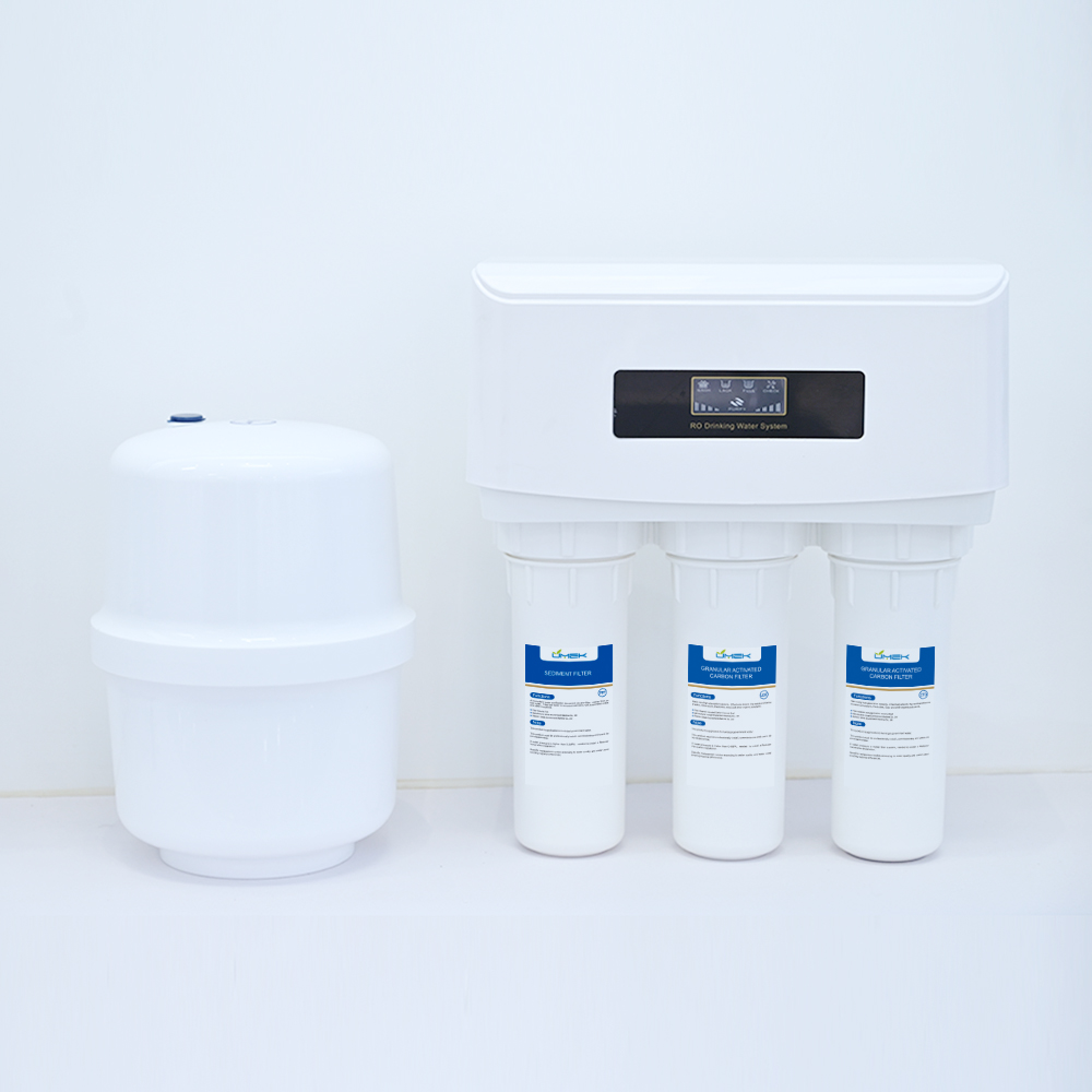 Covered 5 Stage Reverse Osmosis Water Purifier with Integrated Back Plate for Home Installation