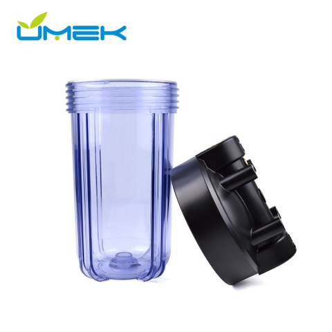 10 Inch Clear Big Blue Filter Housing, Whole House Water Filtration System with Visual Sediment Monitoring