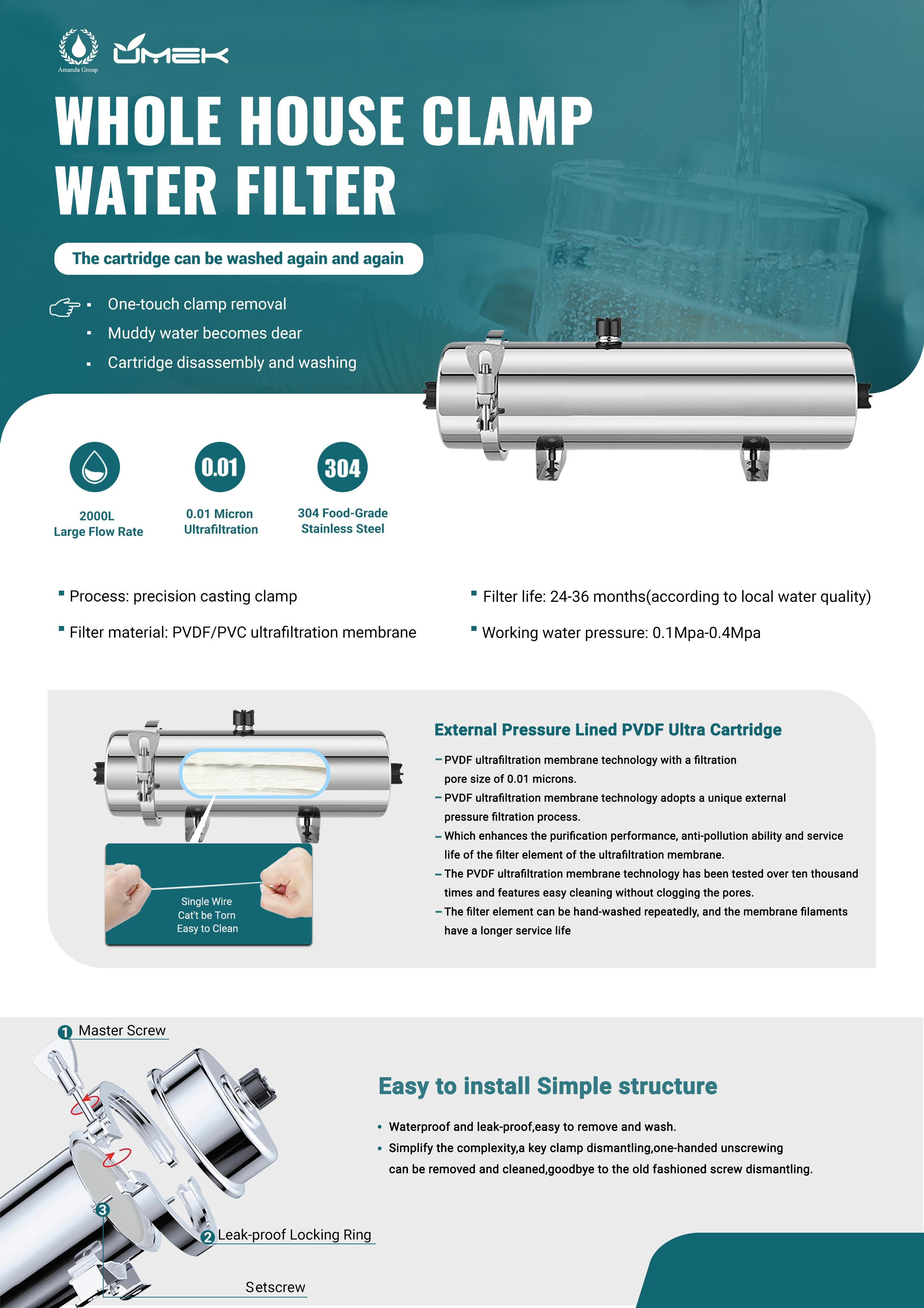 Whole House Ultrafiltration Water Purifier 304 Stainless Steel Whole House Ultrafiltration Water Purifier 304 Stainless Steel