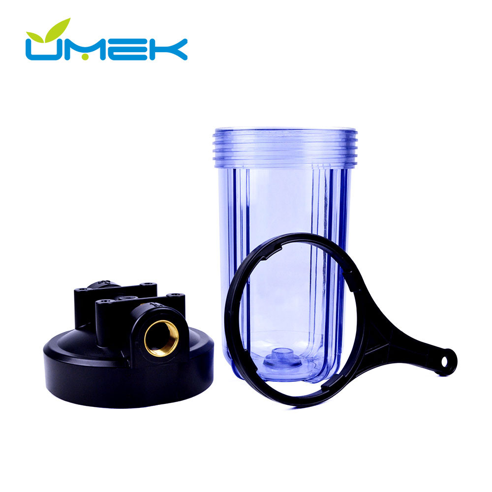 10 Inch Clear Big Blue Filter Housing, Whole House Water Filtration System with Visual Sediment Monitoring