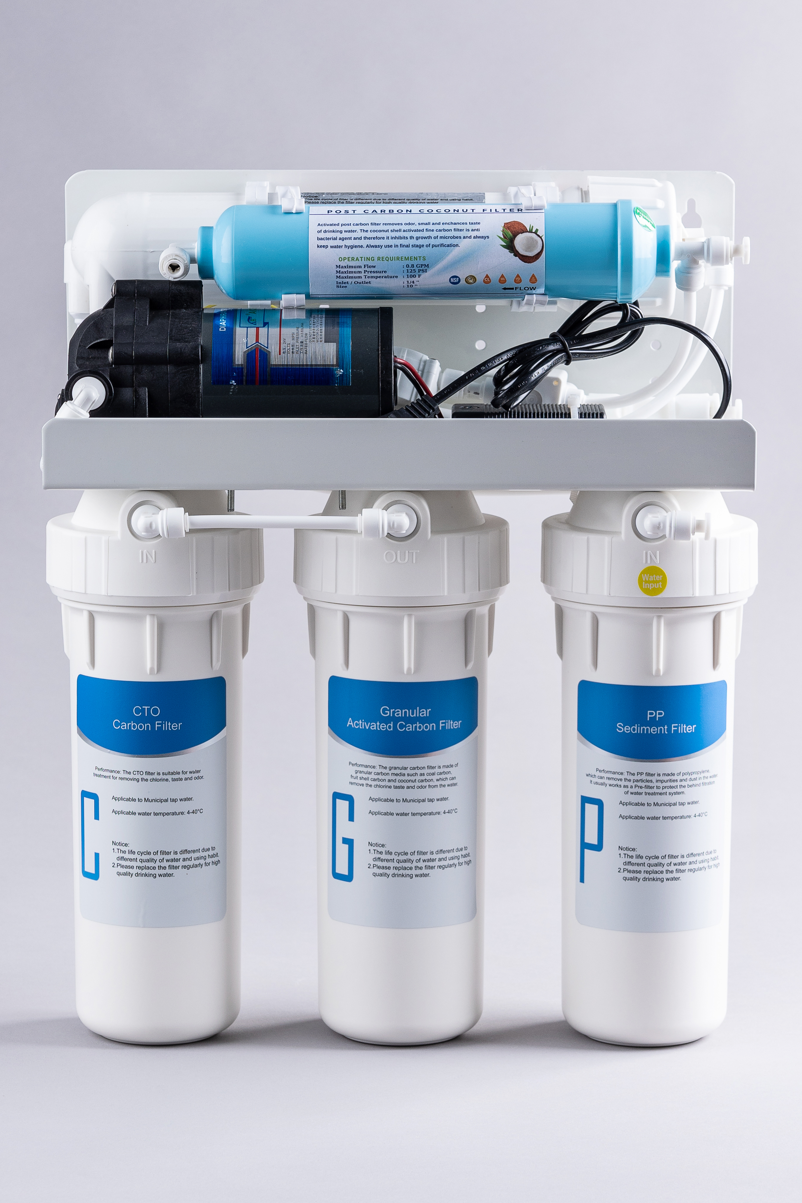  Ultra-Pure 7-Stage Reverse Osmosis Water Purifier 75G - Home Drinking System with Coconut Shell Carbon & 3.2G Pressure Tank