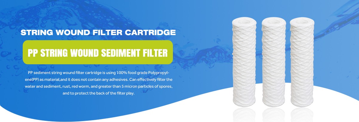 PP String Wound Sediment Filter 2.5″×10″ 5 Micron