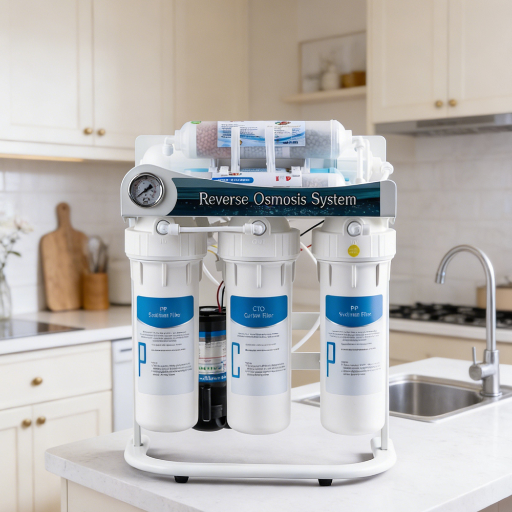 7-Stage Home Drinking Water Purifier 75GPD RO System - Dual Mineralization & Global Plug Options